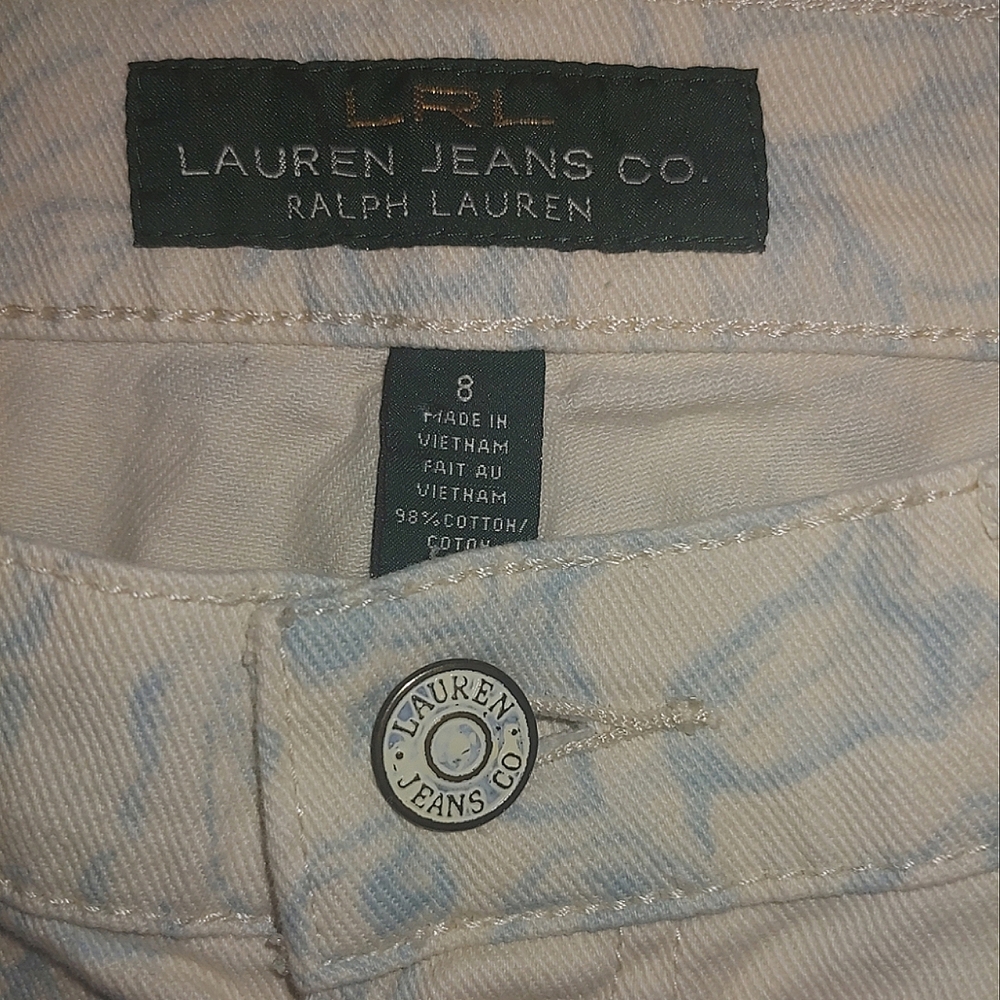 Lauren Ralph Lauren off white floral jean size 8 - Picture 4 of 5